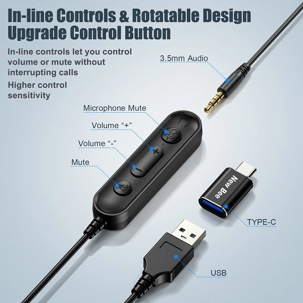 H362 wired headset in-line controls H362 wired headset in-line controls